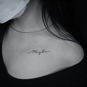 Lettering Tattoo on a girl